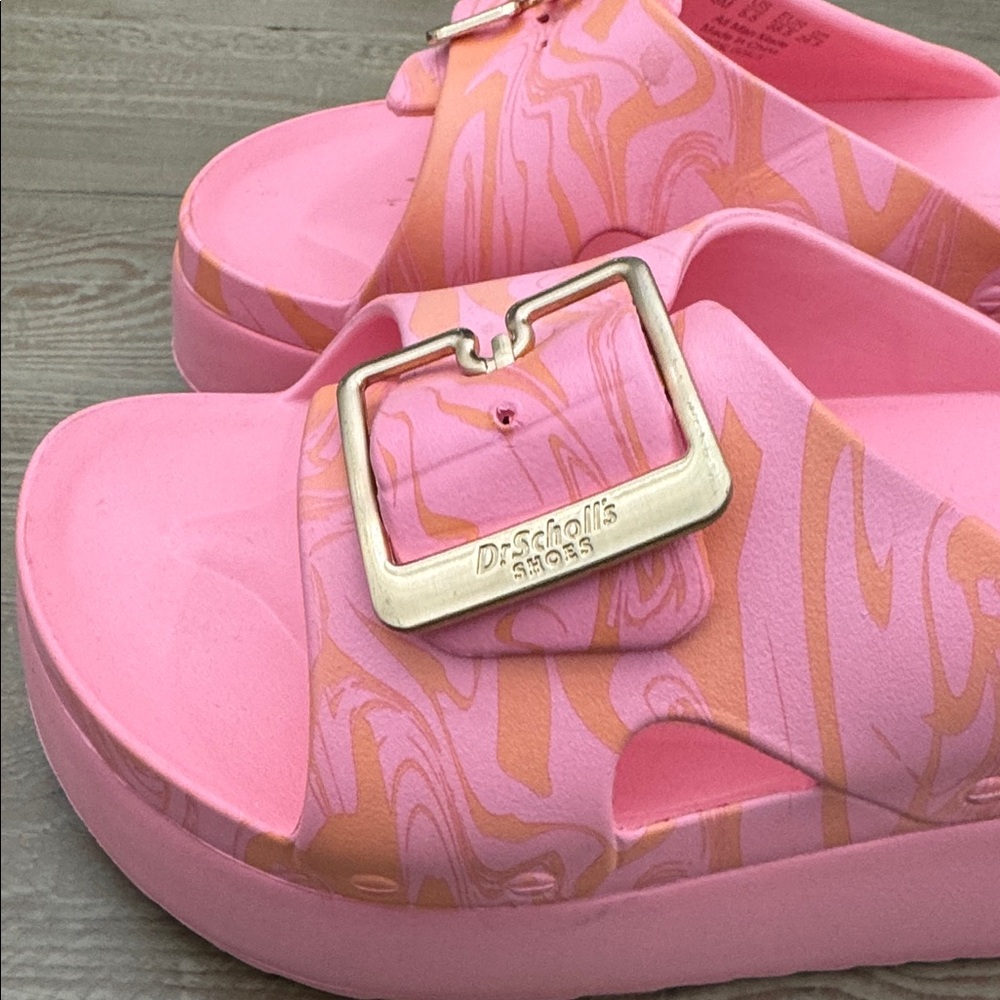 DR. SCHOLL'S  Original Goals Platform Slide Sandal - Apricot Wash sz 8 - Picture 3 of 7